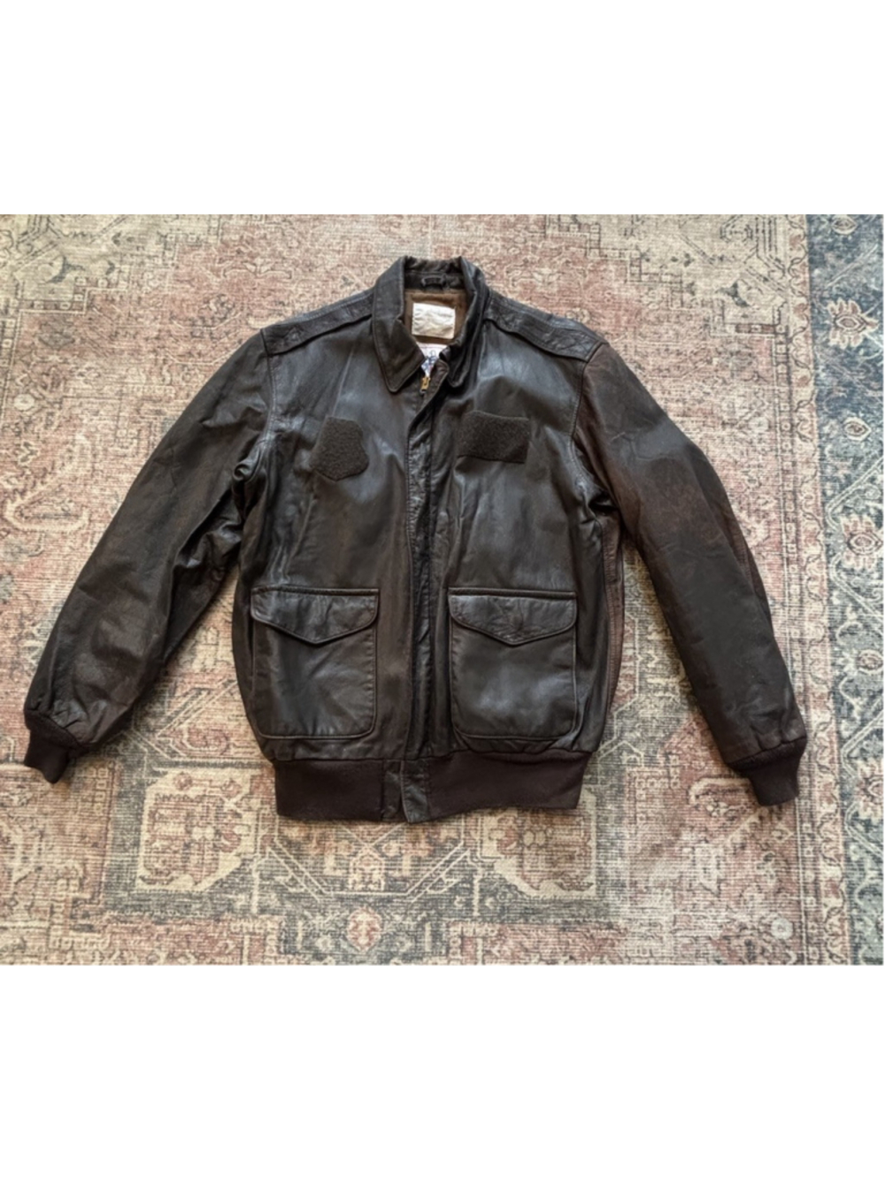 VtG Avirex A-2 Flight Jacket Men's 42 L Brown Leather USAF DSCP Bomber